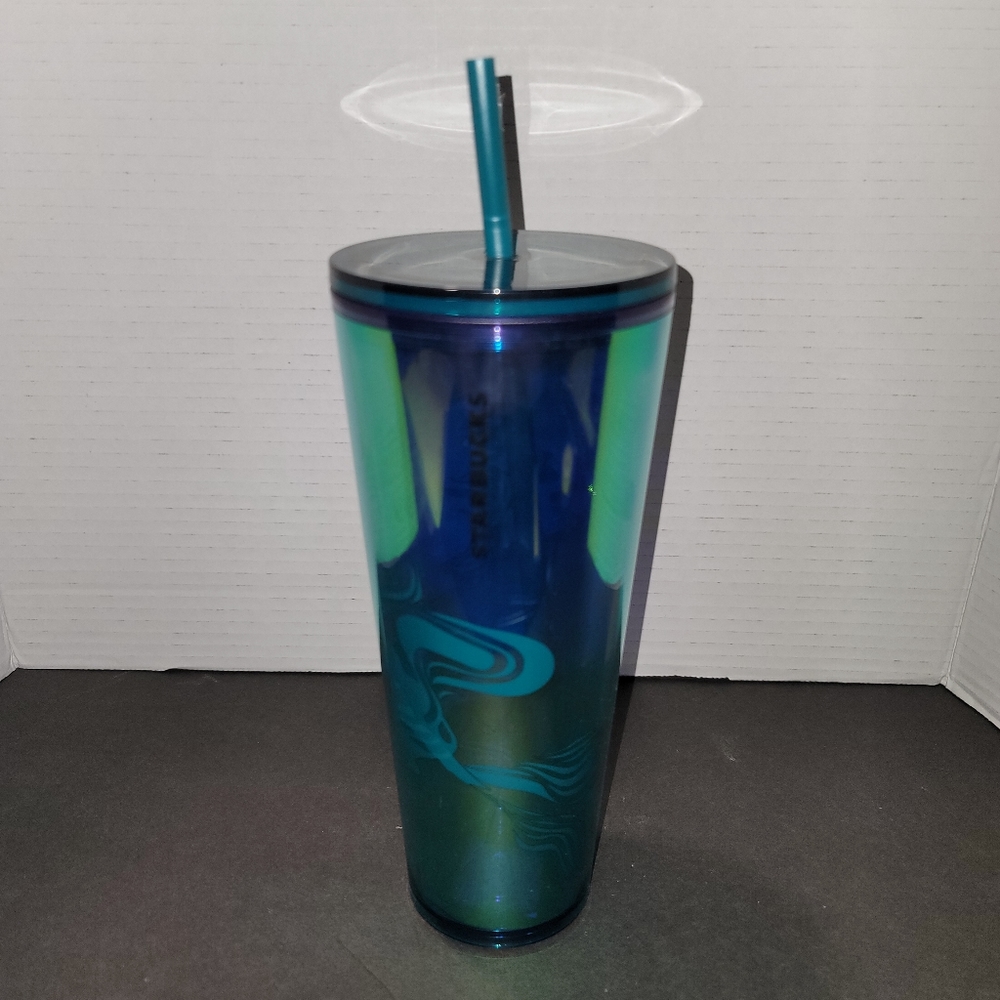 Starbucks Cup Spring Blue Holographic  Glacier Dichronic Siren Core Tumbler NWT